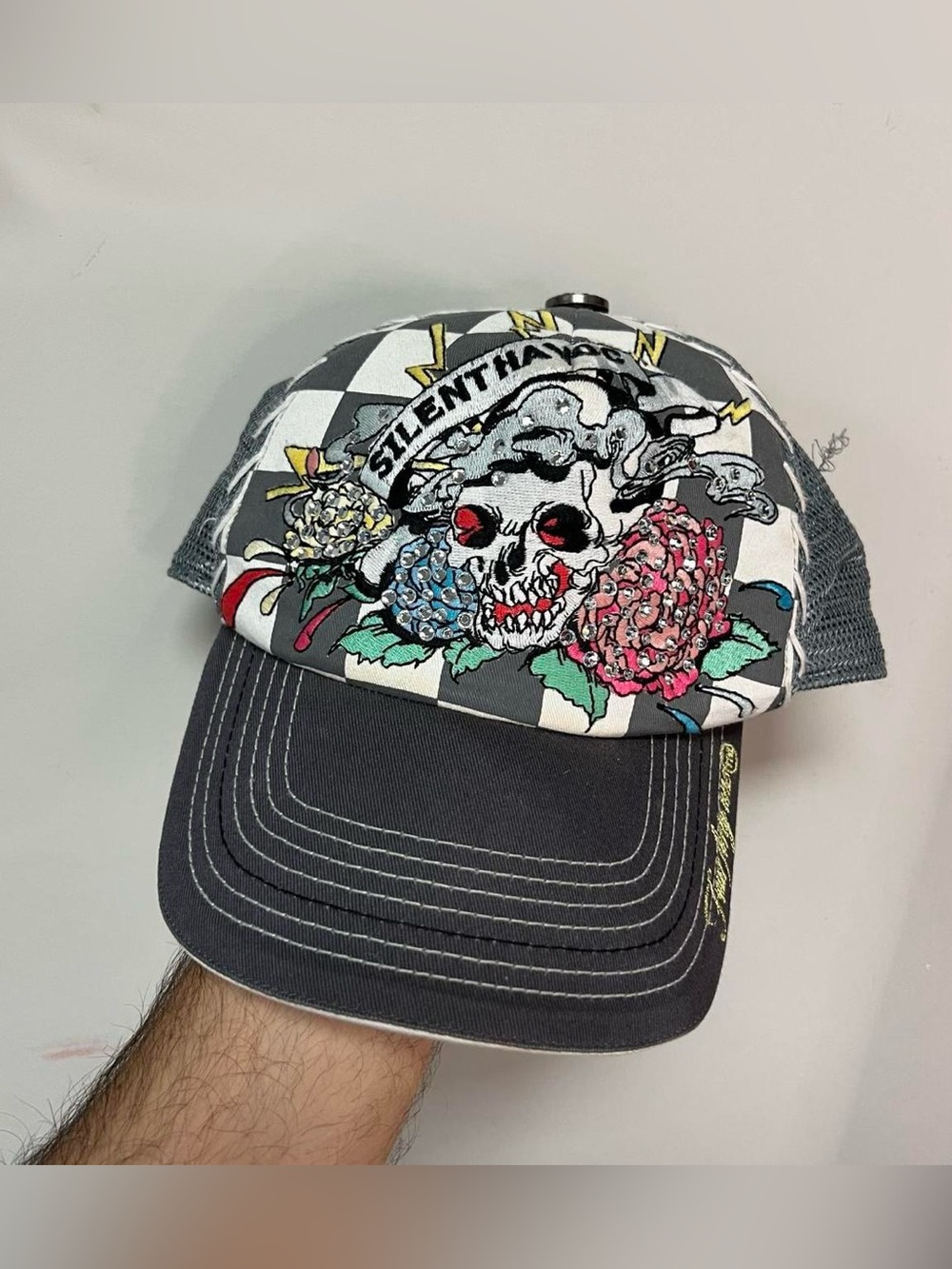 Y2K Ed Hardy Style Rhinestone Hat